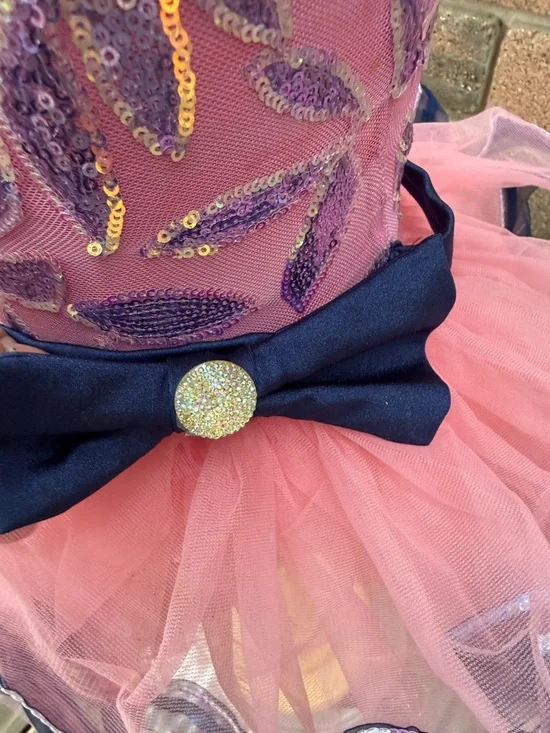 Weissman Pink and Navy Sparkle Tutu Dance Costume Size SC - Picture 5 of 9